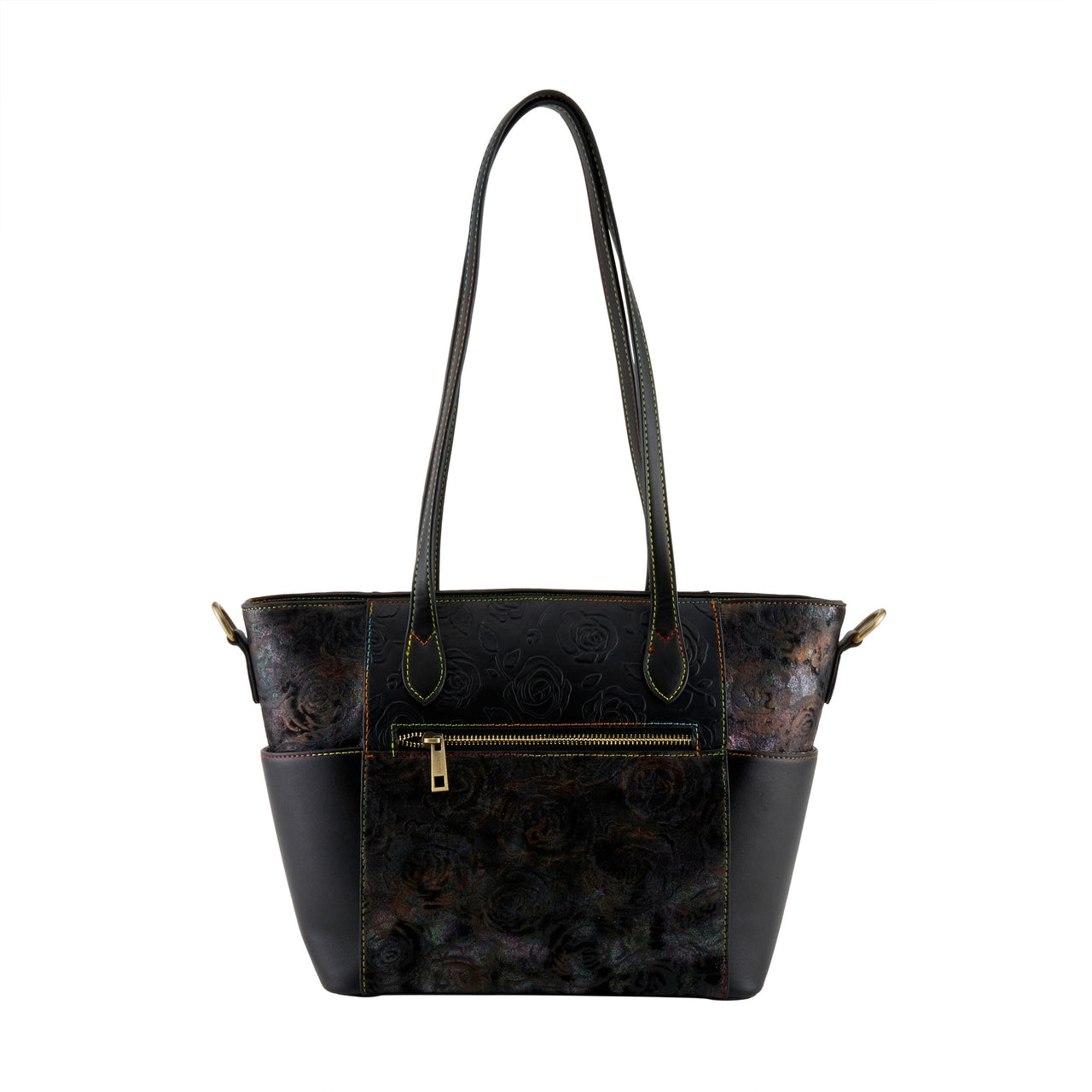 Stylish and vibrant L'ARTISTE HB-FANTOTESTIC-RZ handbag with intricate floral design