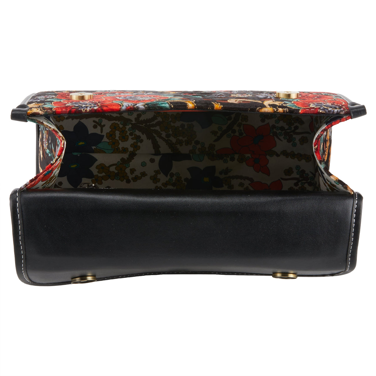 L'ARTISTE HB-FLORENTINE HANDBAG featuring multiple zippered compartments and antique brass hardware