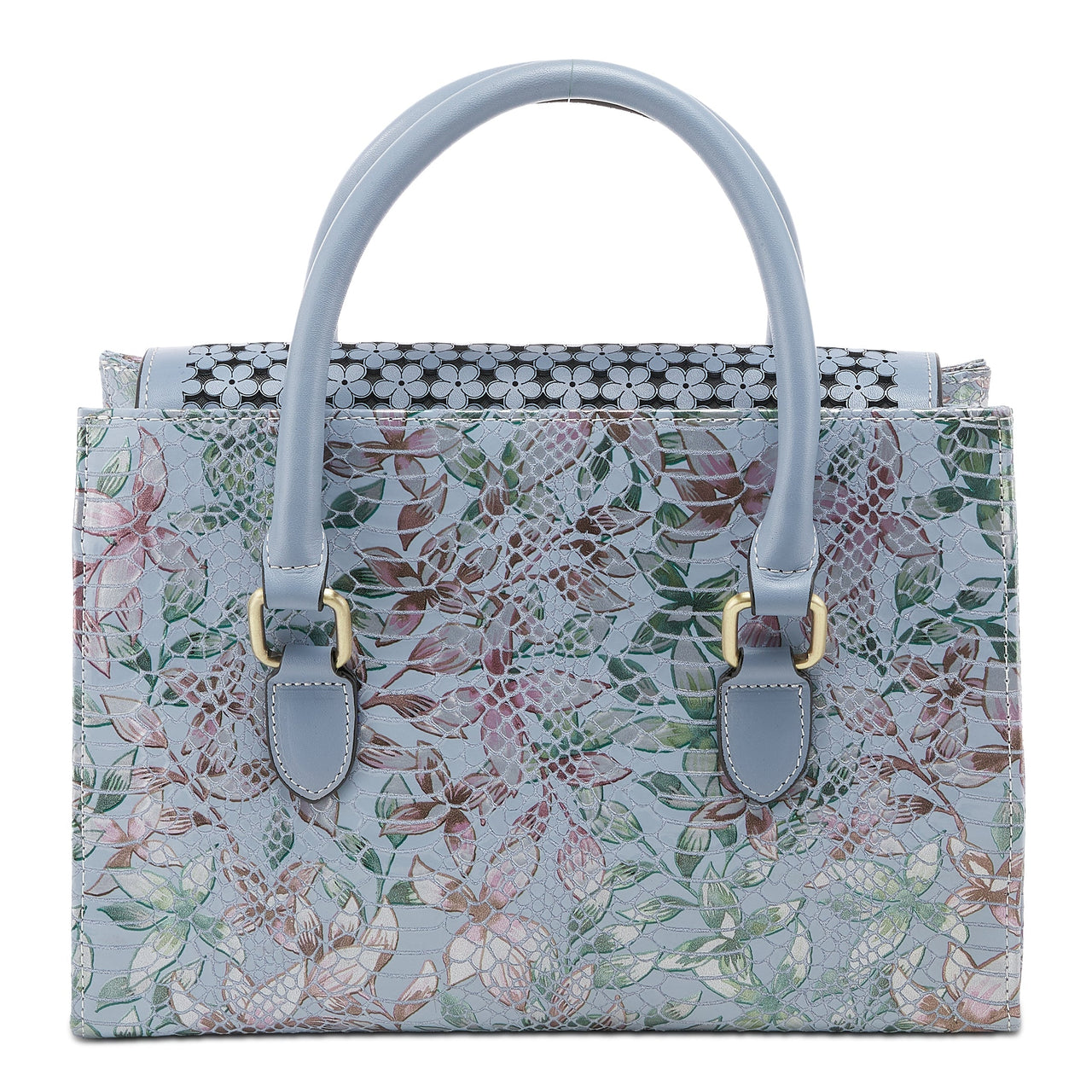 Beautiful and elegant L'ARTISTE HB-GALEXIA-CSMC handbag with intricate floral detailing and luxurious leather construction