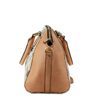 Thumbnail for L`ARTISTE HB-KINGPIN HANDBAG in vintage brown leather with intricate floral designs