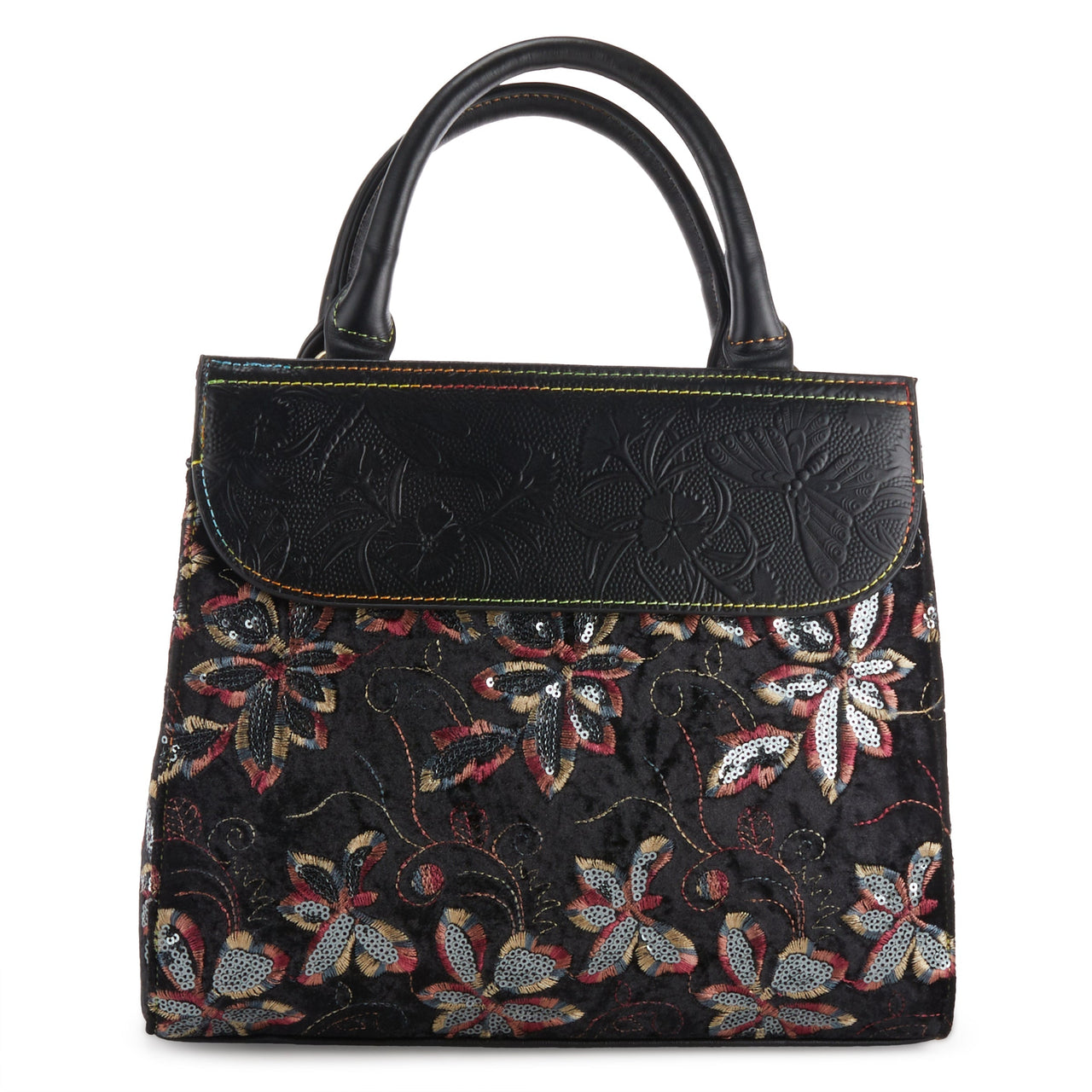 L'ARTISTE HB-MAGICAL HANDBAG with intricate floral embroidery and beading