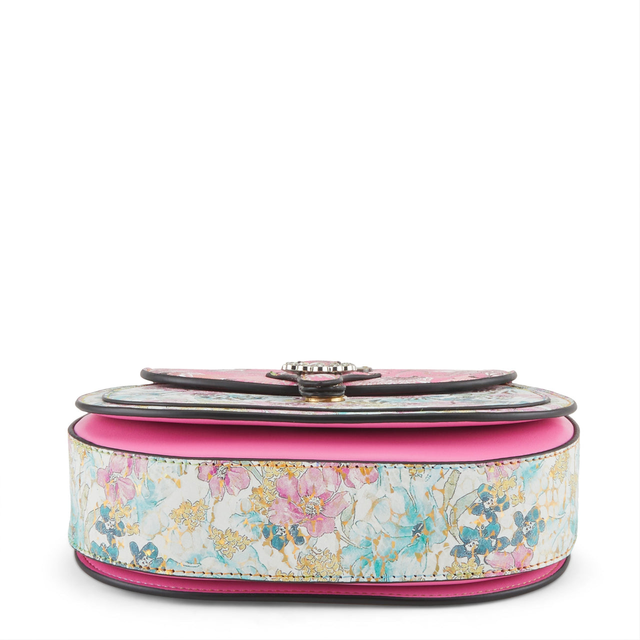 Gorgeous L'ARTISTE HB-PRETTINESS HANDBAGS with stunning hand-embroidered floral motif and braided shoulder strap