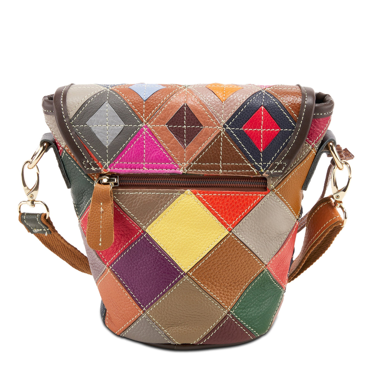 Stylish and vibrant L'ARTISTE HB-SNAPCHAT handbag with floral embroidery and adjustable shoulder strap 