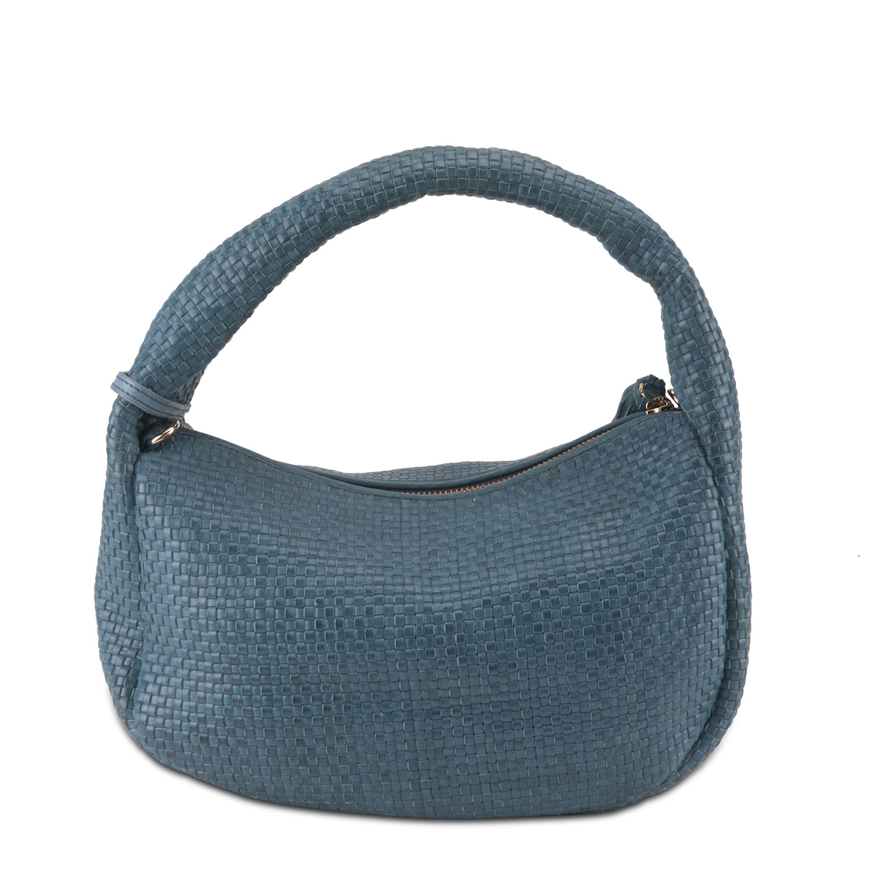 Back view of L'ARTISTE HB-WOVEN HANDBAG showing the adjustable leather strap