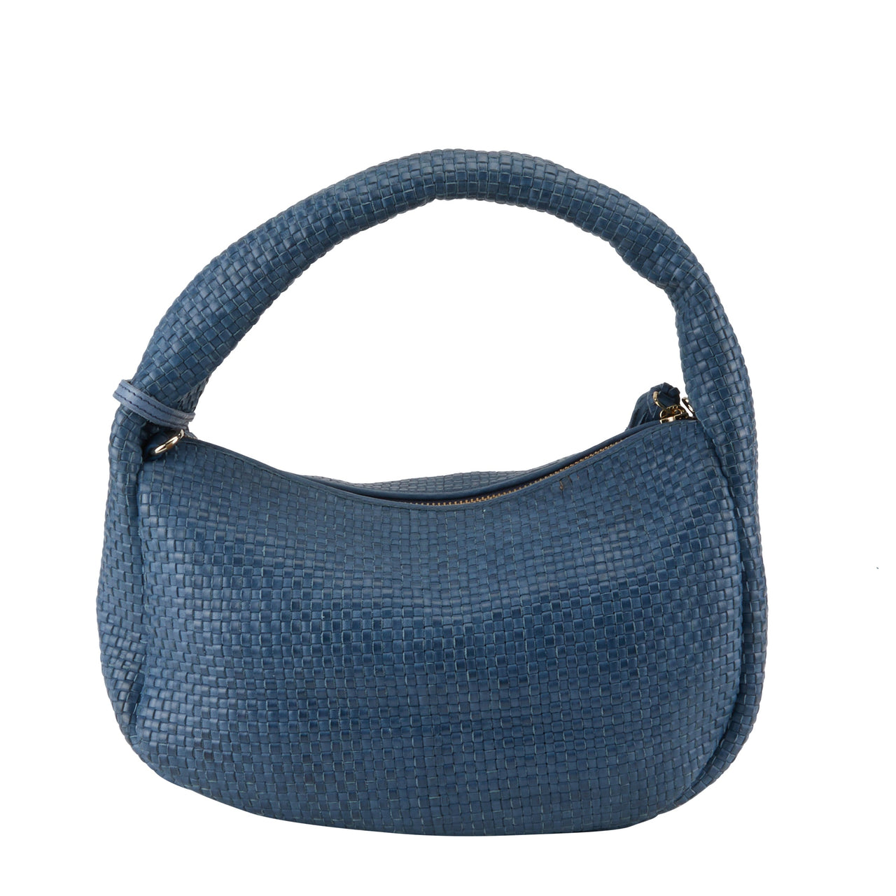 Woman wearing L'ARTISTE HB-WOVEN HANDBAG as a crossbody bag