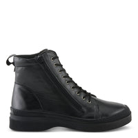 Thumbnail for Black leather lace-up ankle boots with a cushioned insole and durable outsole from Spring Step Hoylein collection