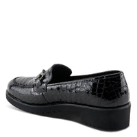 Thumbnail for Black leather Spring Step Hylene shoes with cushioned insoles and non-slip rubber outsoles