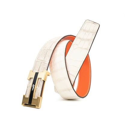 DIVINCH DVG108 Genuine Alligator Leather Dress Belt