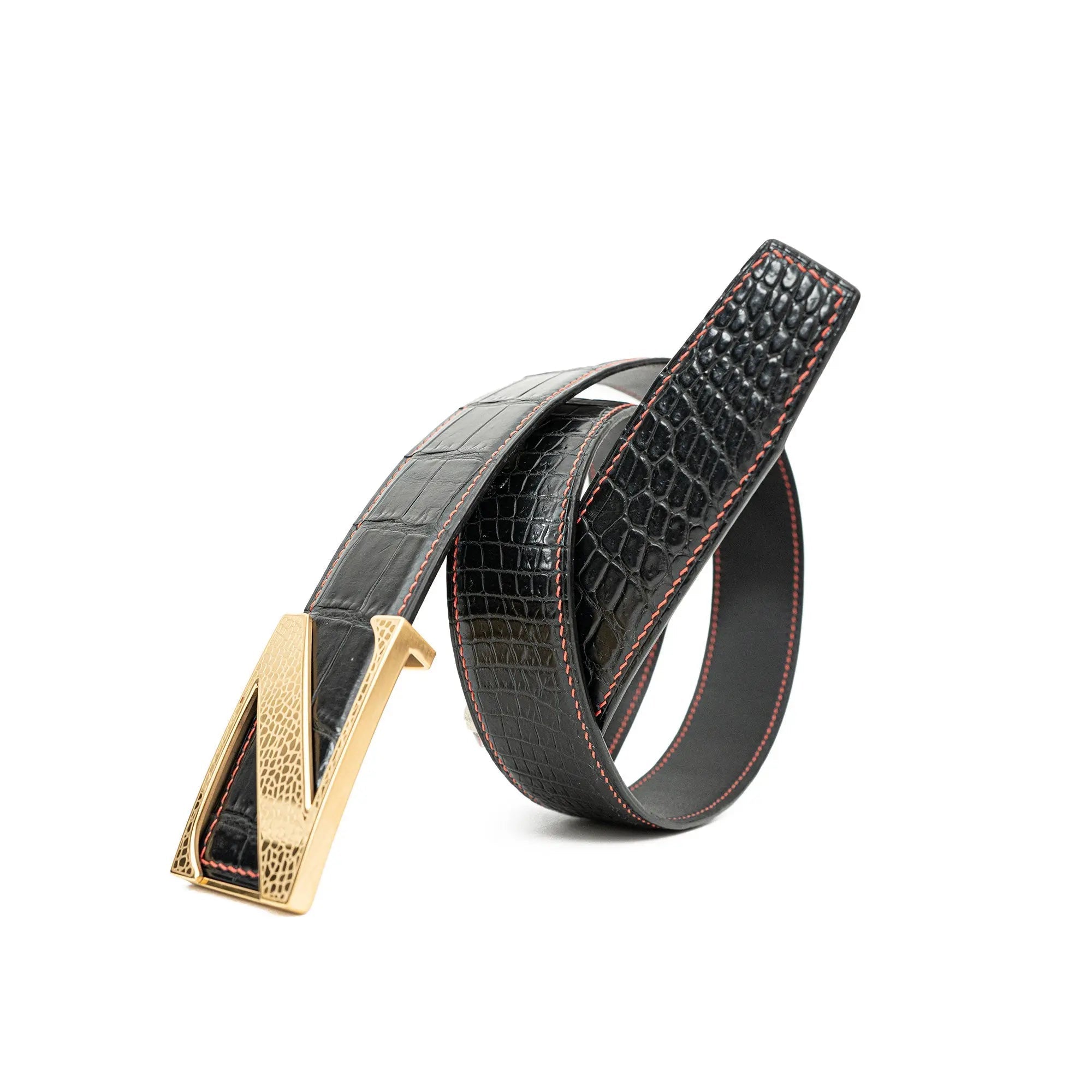 DIVINCH Genuine Alligator Leather Dress Belt DVG146