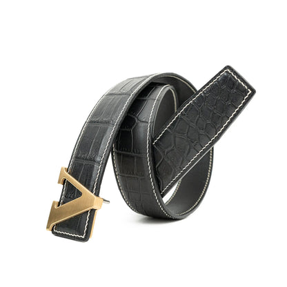 DIVINCH Alligator Leather Belt Genuine Alligator Skin DVG159