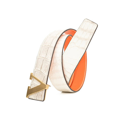 Divinch Patina Alligator Dress Belt Genuine Alligator Leather DVG169