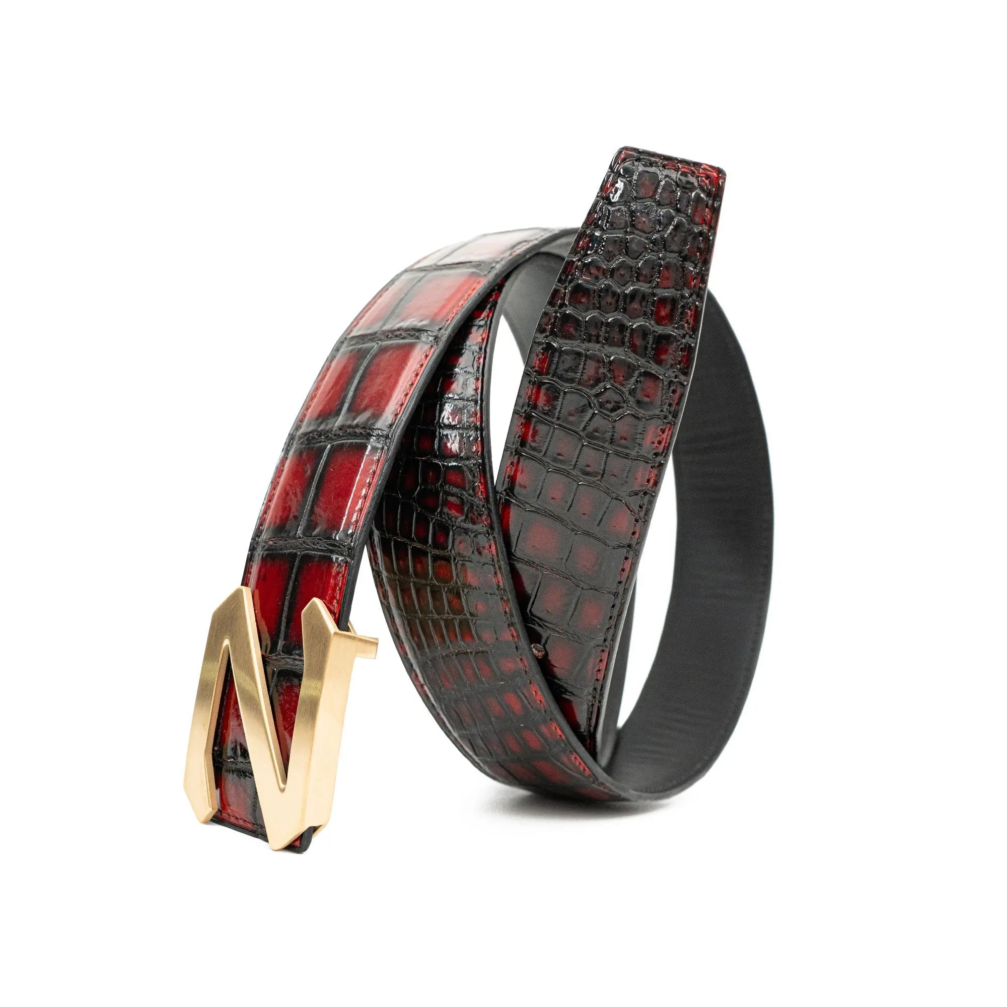 DIVINCH Handcrafted Alligator Leather Dress Belt 38mm DVG186