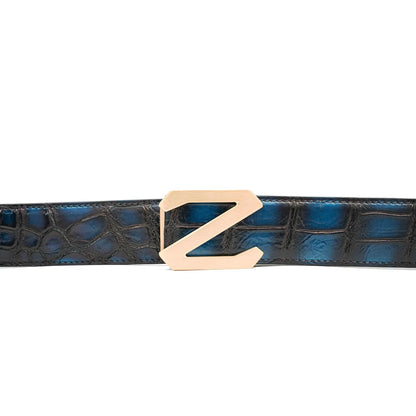 Divinch Handcrafted Alligator Leather Dress Belt Patina DVG205