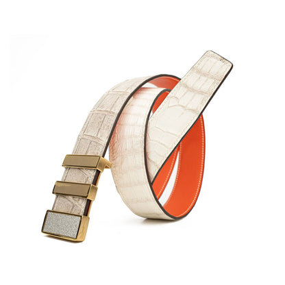 DIVINCH Patina Alligator Leather Dress Belt Alligator Leather DVG37