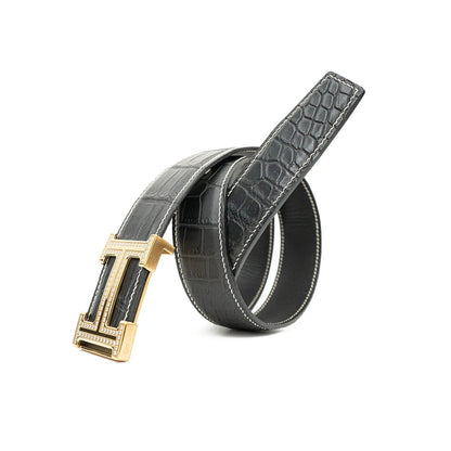 DIVINCH Alligator Leather Belt Patina Handcrafted DVG59