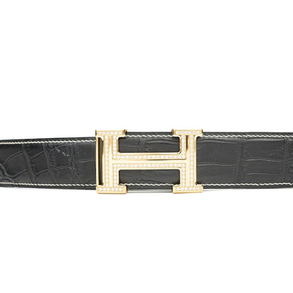 DIVINCH Alligator Leather Belt Patina Handcrafted DVG59