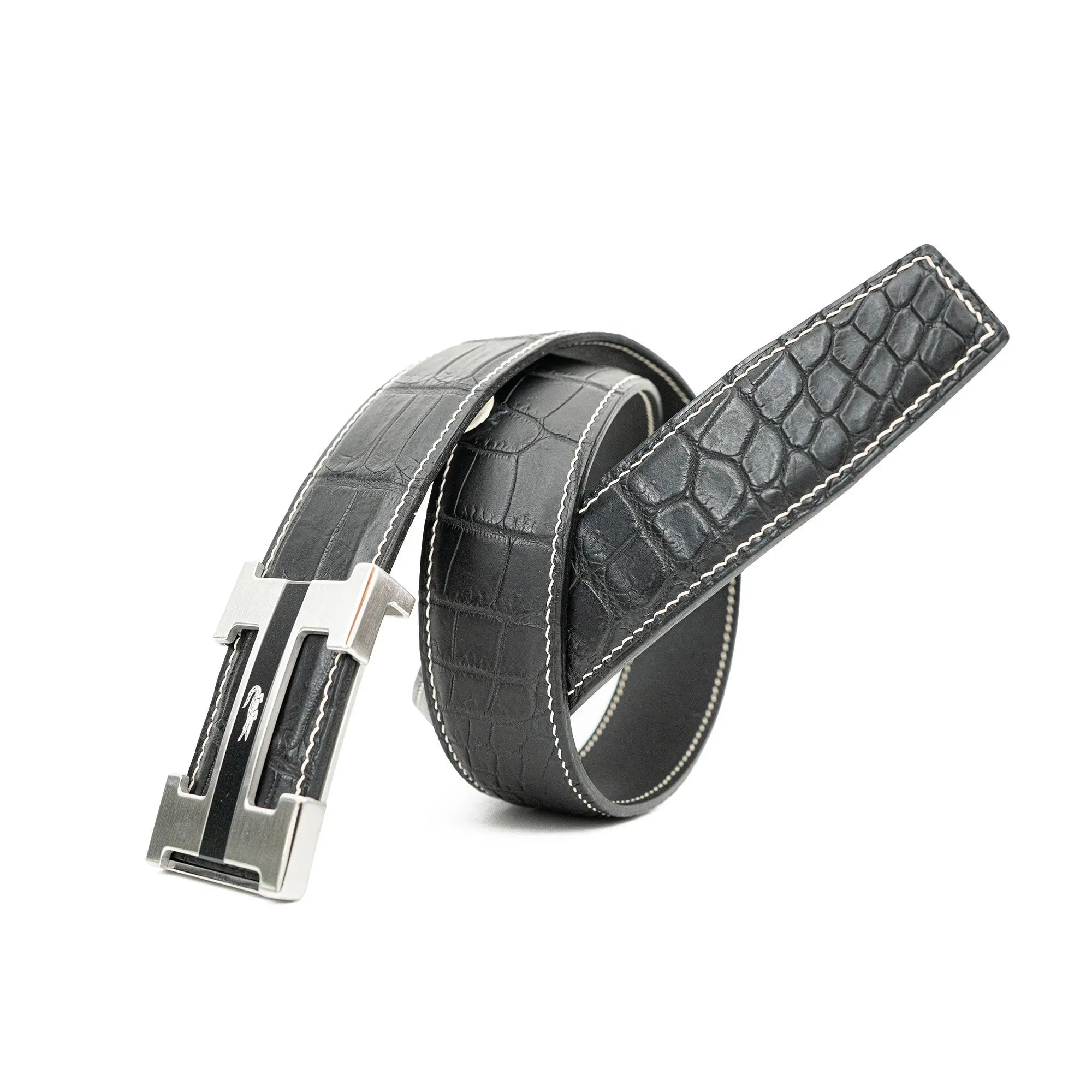 DIVINCH Handcrafted Alligator Leather Dress Belt Premium DVG93