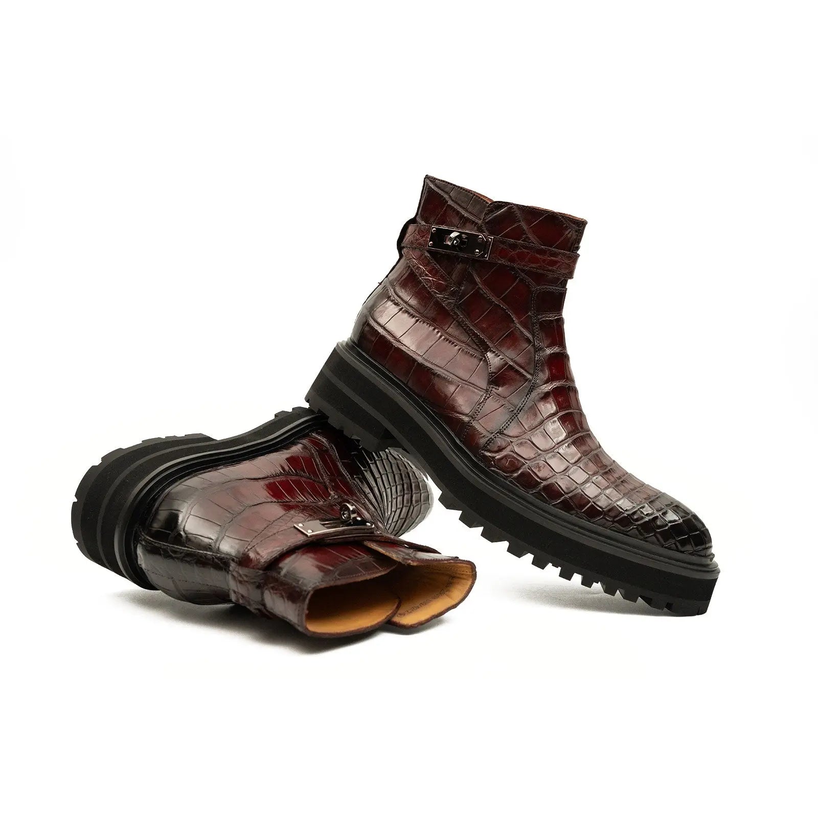 Nile Crocodile Chelsea Boots Buckle Men's Crocodile Leather