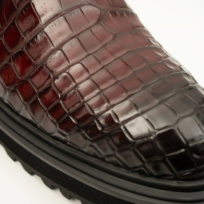 Nile Crocodile Chelsea Boots Buckle Men's Crocodile Leather