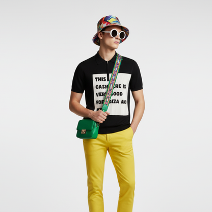 Ibiza Nights Two Tone Half Zip Cashmere Polo Cashmere