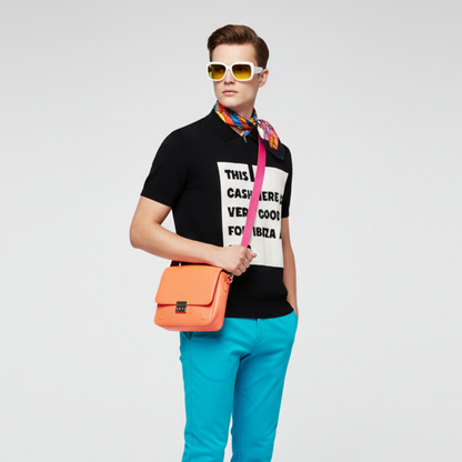 Ibiza Nights Two Tone Half Zip Cashmere Polo Cashmere