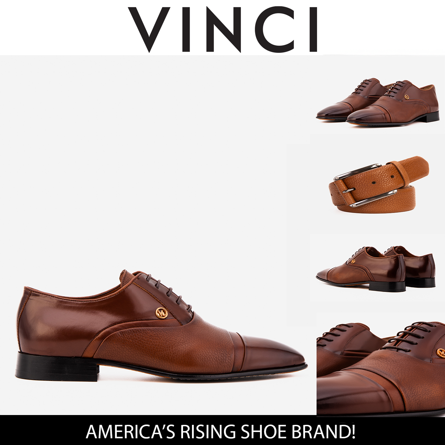 The Rockwell Handmade Tan Leather Cap Toe Oxford Men Shoe