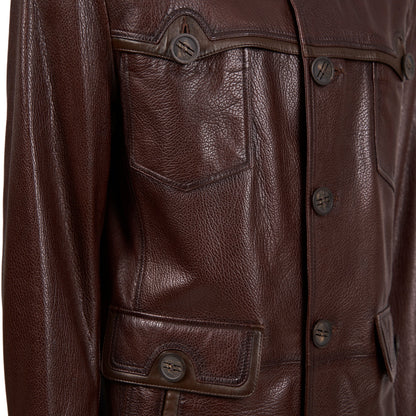 The Montclair Brown Men Leather Jacket