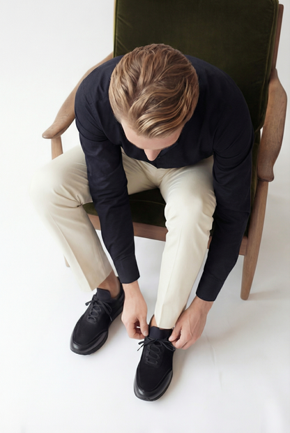 Vinci Leather Shoes The Hudson Black Suede Men Sneaker