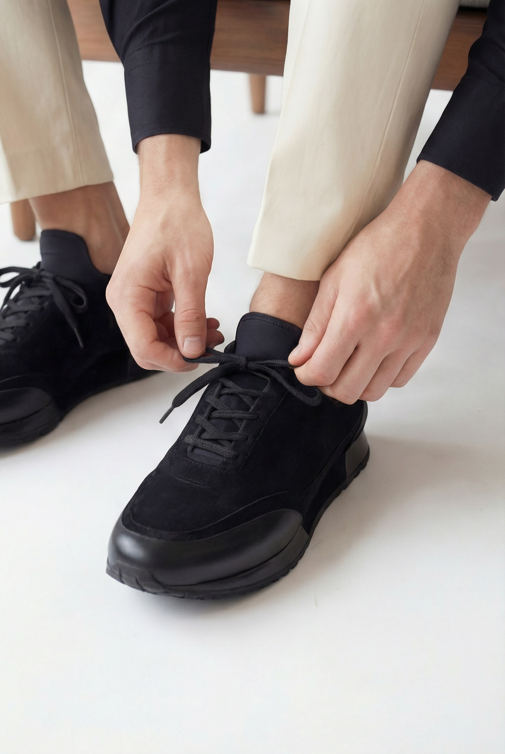 Vinci Leather Shoes The Hudson Black Suede Men Sneaker