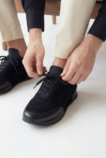 Vinci Leather Shoes The Hudson Black Suede Men Sneaker