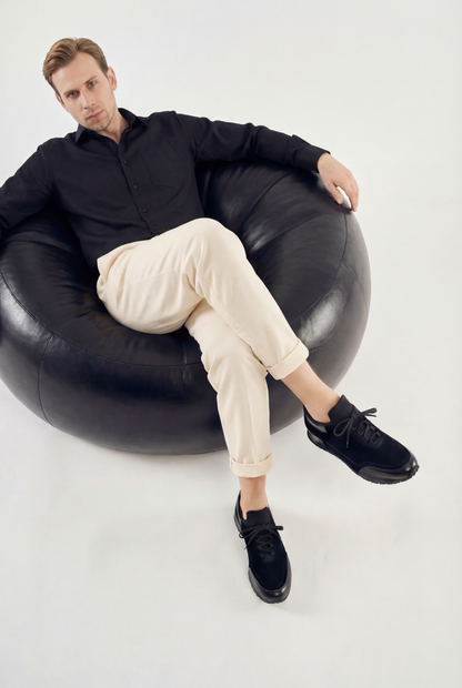 Vinci Leather Shoes The Hudson Black Suede Men Sneaker