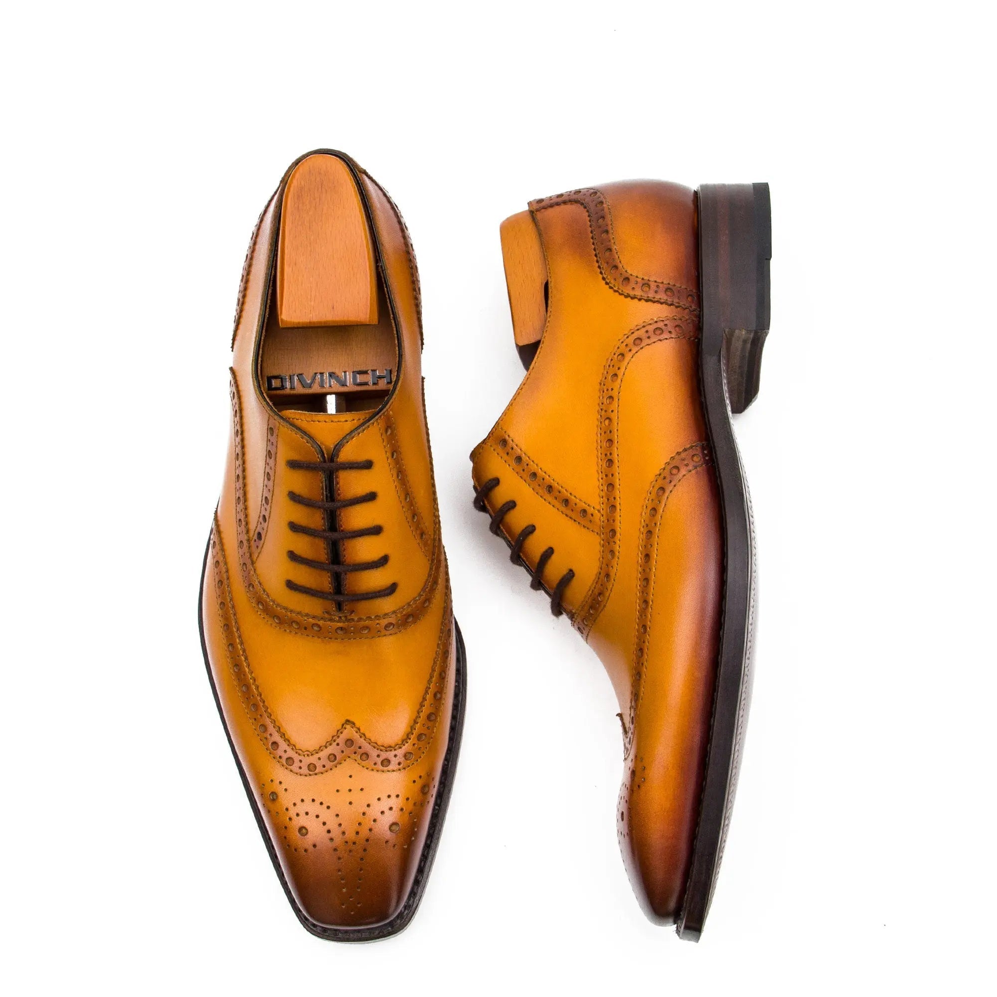 Wingtip Oxford Shoes Men's Leather Goodyear Welted Brogues