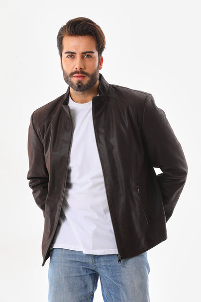 The Varden Brown Leather Men Jacket