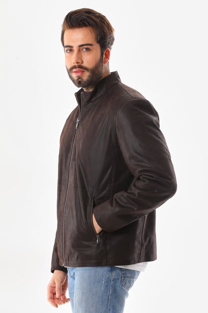 The Varden Brown Leather Men Jacket