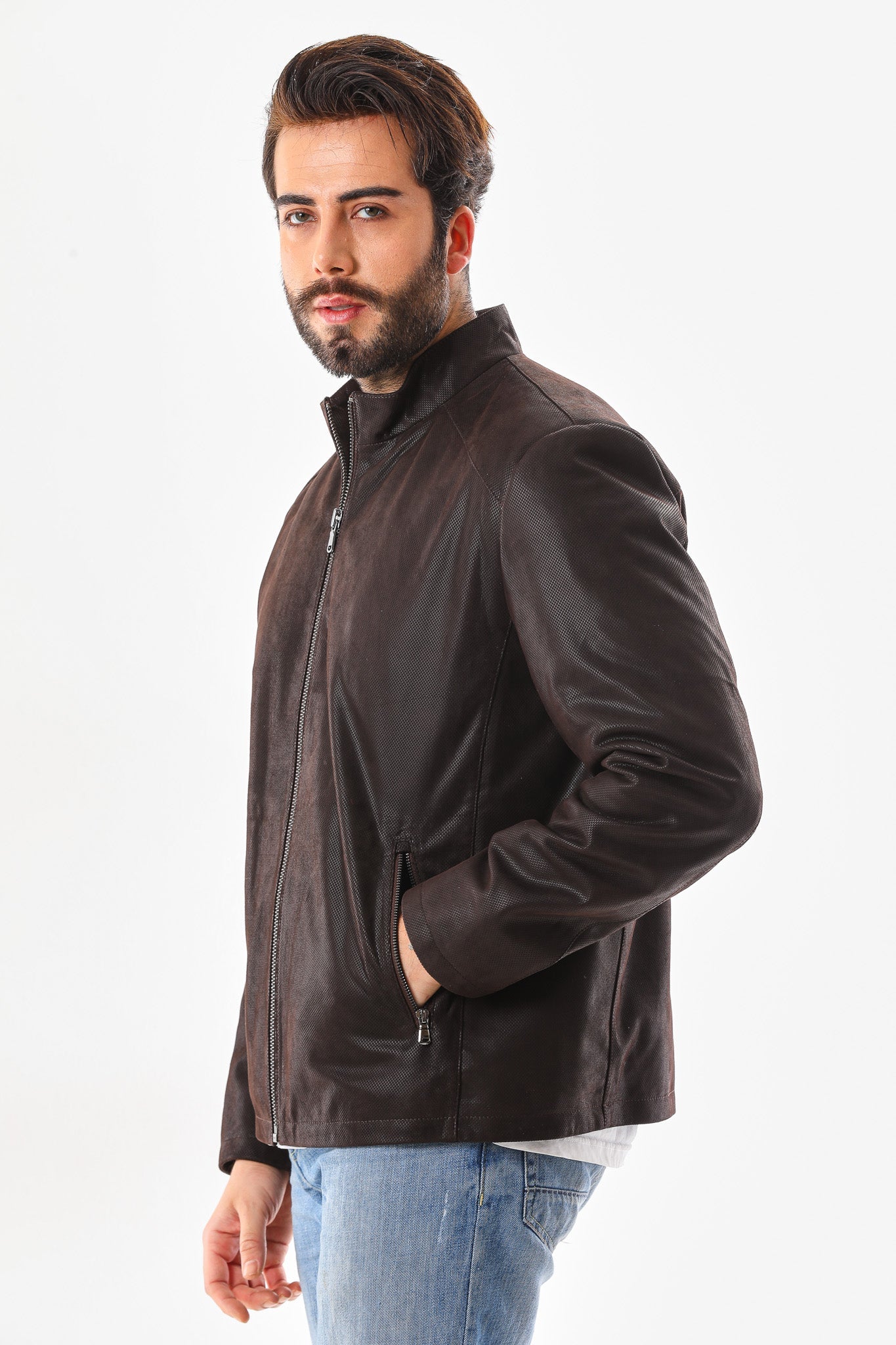 The Modena Matte Espresso Leather Men Jacket