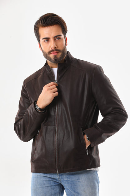 The Varden Brown Leather Men Jacket