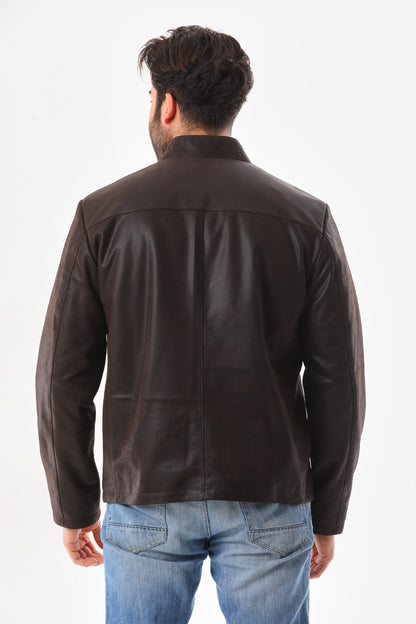 The Varden Brown Leather Men Jacket