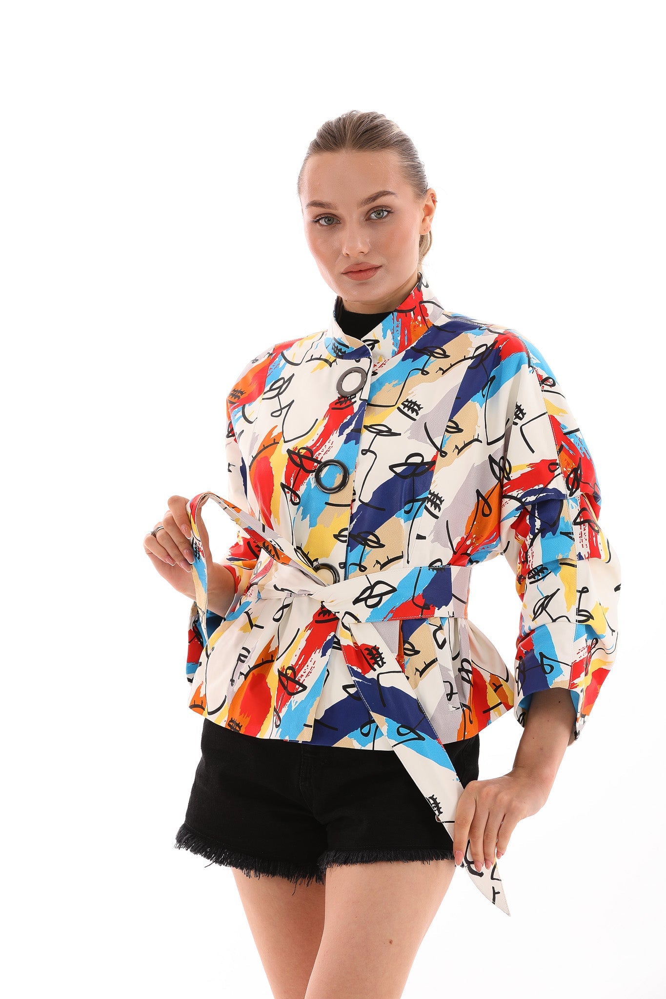 The Odessa Multicolor Leather Women Jacket