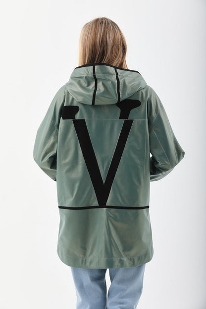 The Sage Olive Green Leather Women Jacket