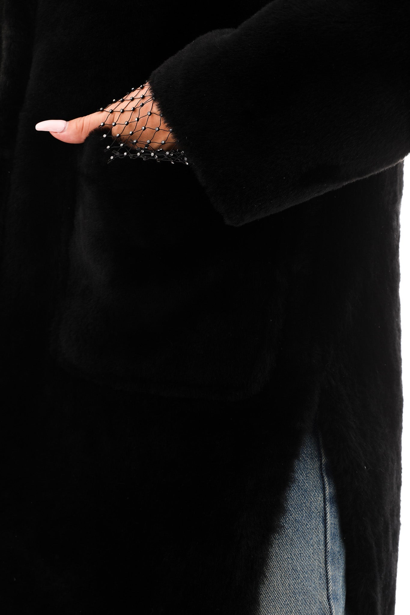 The VESARA Reversible Shearling Women Leather Coat – Jet Black