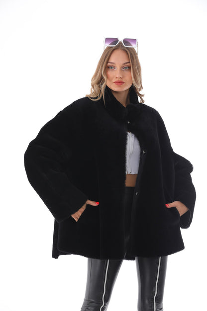 Vinci Leather Shoes The Luxera Reversible Black Shearling Women Leather Jacket