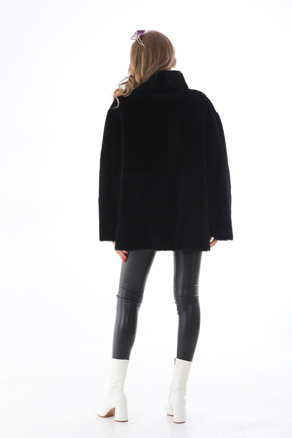 Vinci Leather Shoes The Luxera Reversible Black Shearling Women Leather Jacket