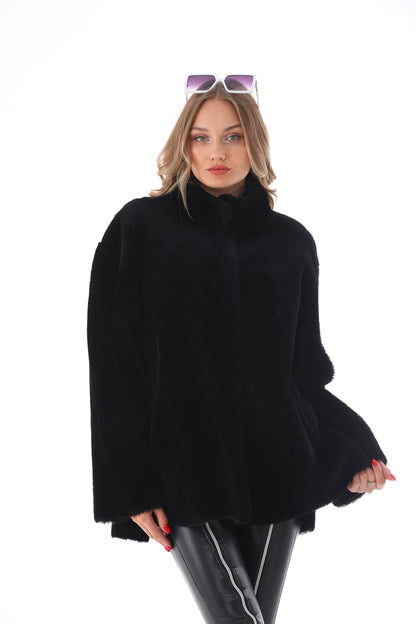 Vinci Leather Shoes The Luxera Reversible Black Shearling Women Leather Jacket