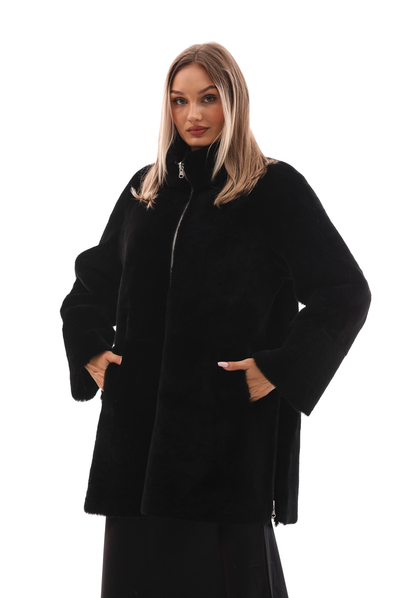 The Nyra Reversible Shearling Women Leather Coat