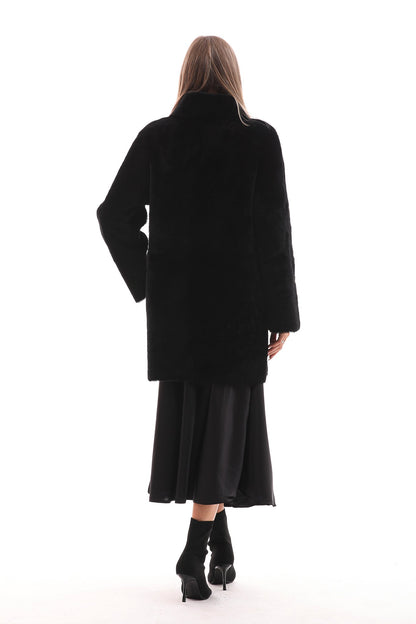 The Nyra Reversible Shearling Women Leather Coat