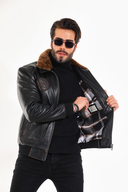 The Northway Vintage Black Lambskin Men Leather Jacket