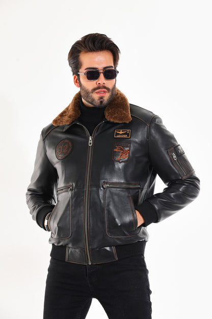 The Northway Vintage Black Lambskin Men Leather Jacket
