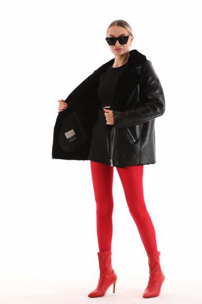 The Prague Black Leather Women Jacket