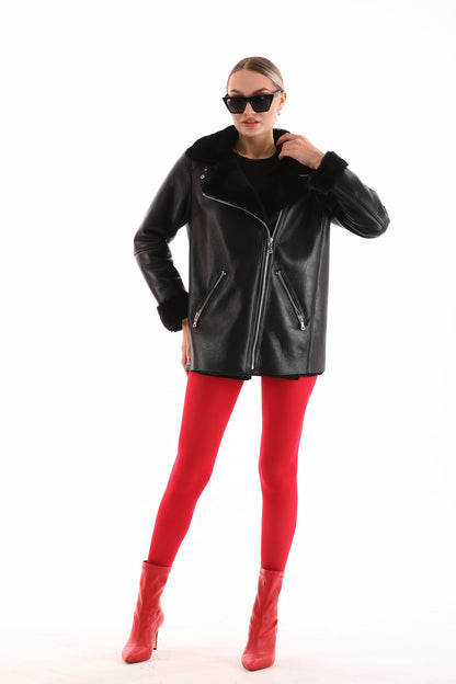 The Prague Black Leather Women Jacket