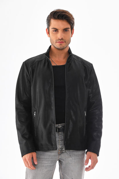 The Varden Black Leather Men Jacket